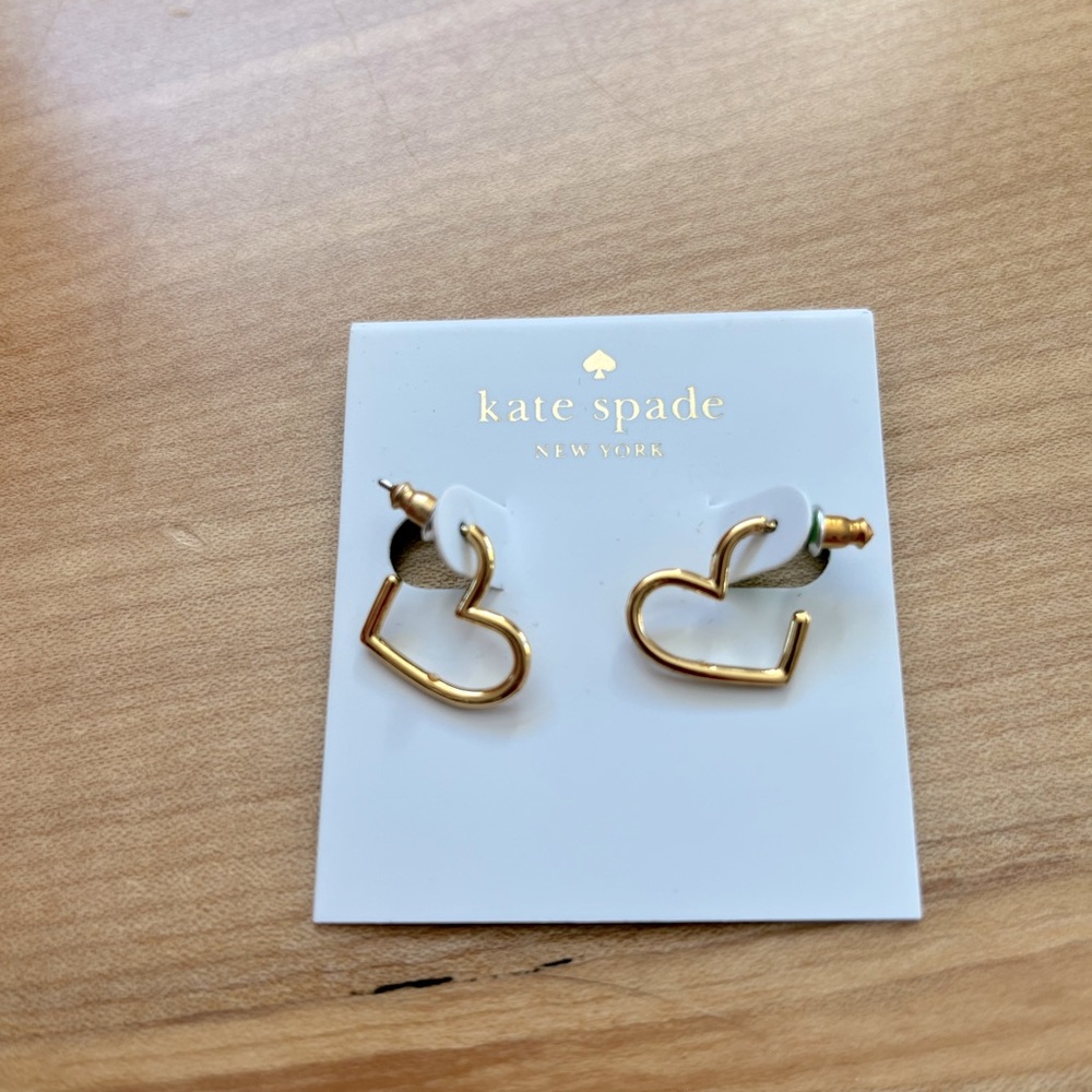 Kate spade heart earrings. Worn once.